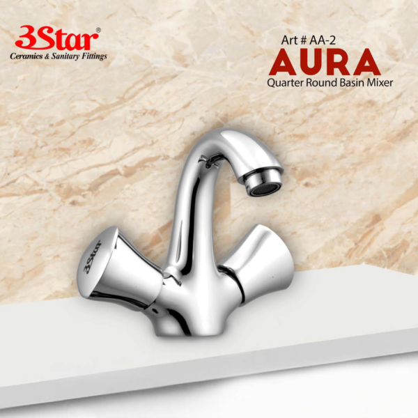 3 Star Basin Mixer Aura