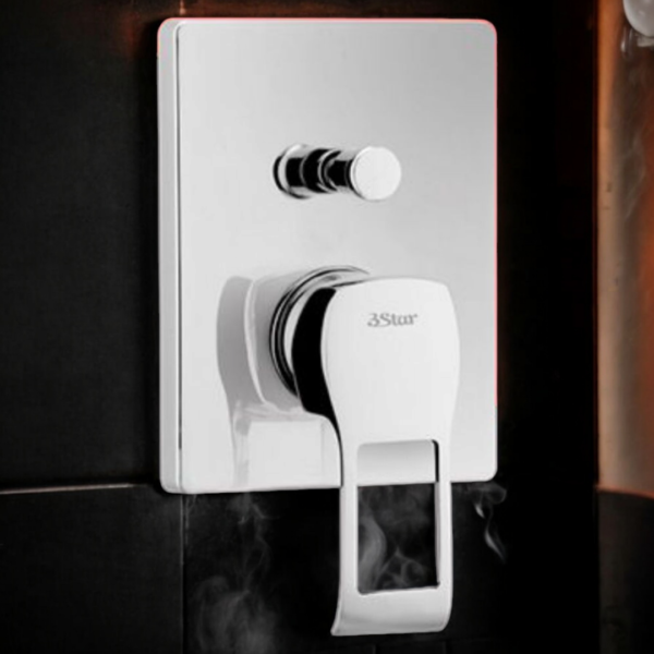 3 Star Concealed Shower Mixer Square Hollow