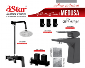 3 Star Shower Set Medusa Medusa Matt Black