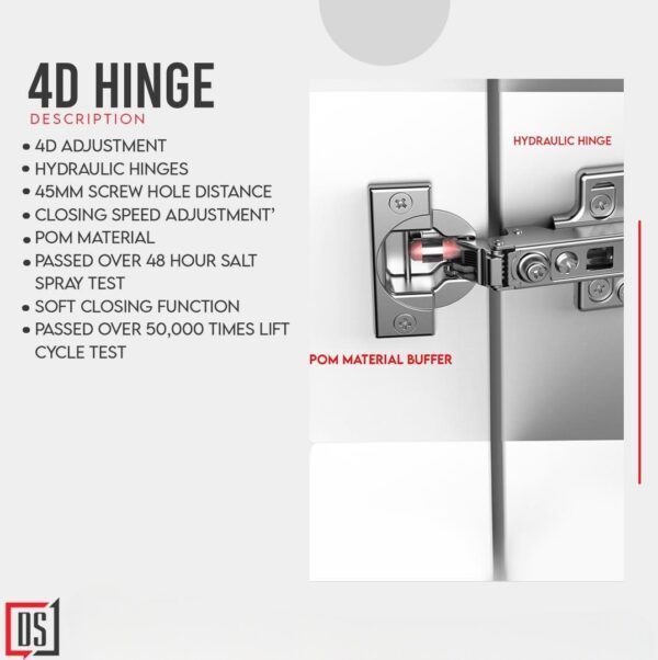 Cabint Hinges 4D Soft Close DS Adjustable Speed