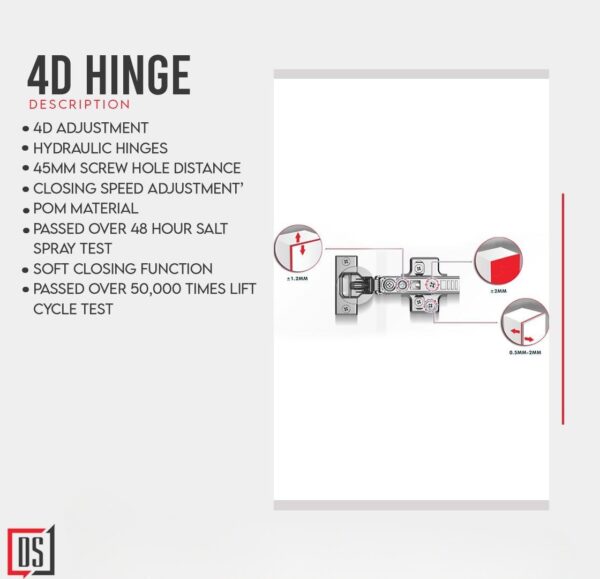 Cabint Hinges 4D Soft Close DS Fitting Manual