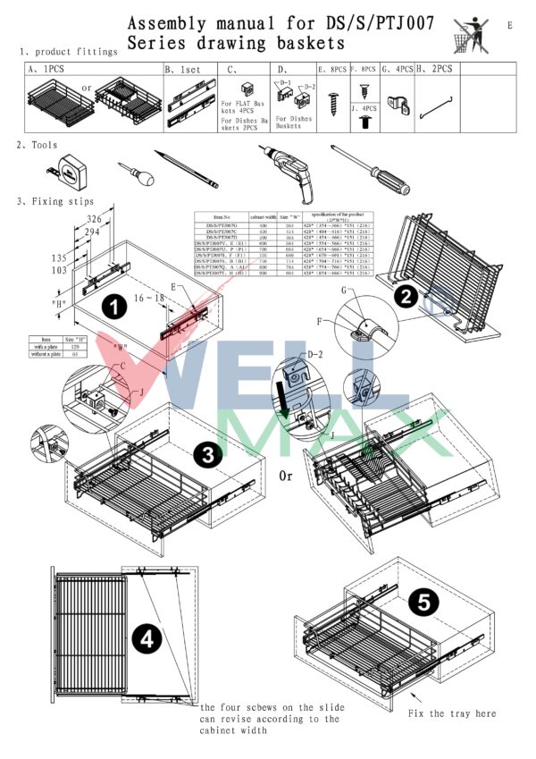 Dish Basket PTJ007 Manual