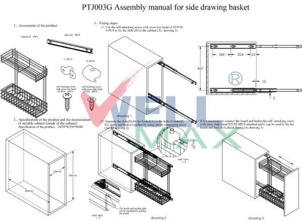 Spices Rack PTJ003G Manual