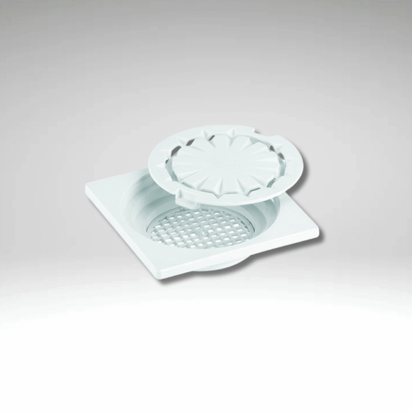 Floor Waste 6x6 Plaste White
